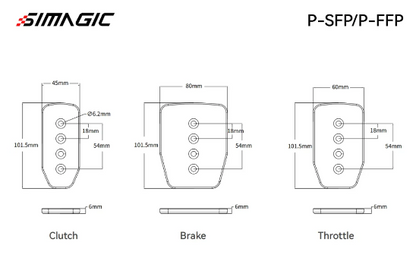 Simagic P1000 Flat Pedal Plates