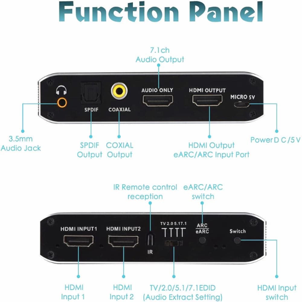 Hdmi Extractor 7.1 Atmos Earc Audio Splitter Gaming Tech