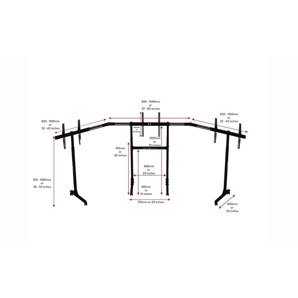 Next Level Racing Free Standing Triple Monitor Stand Cockpit