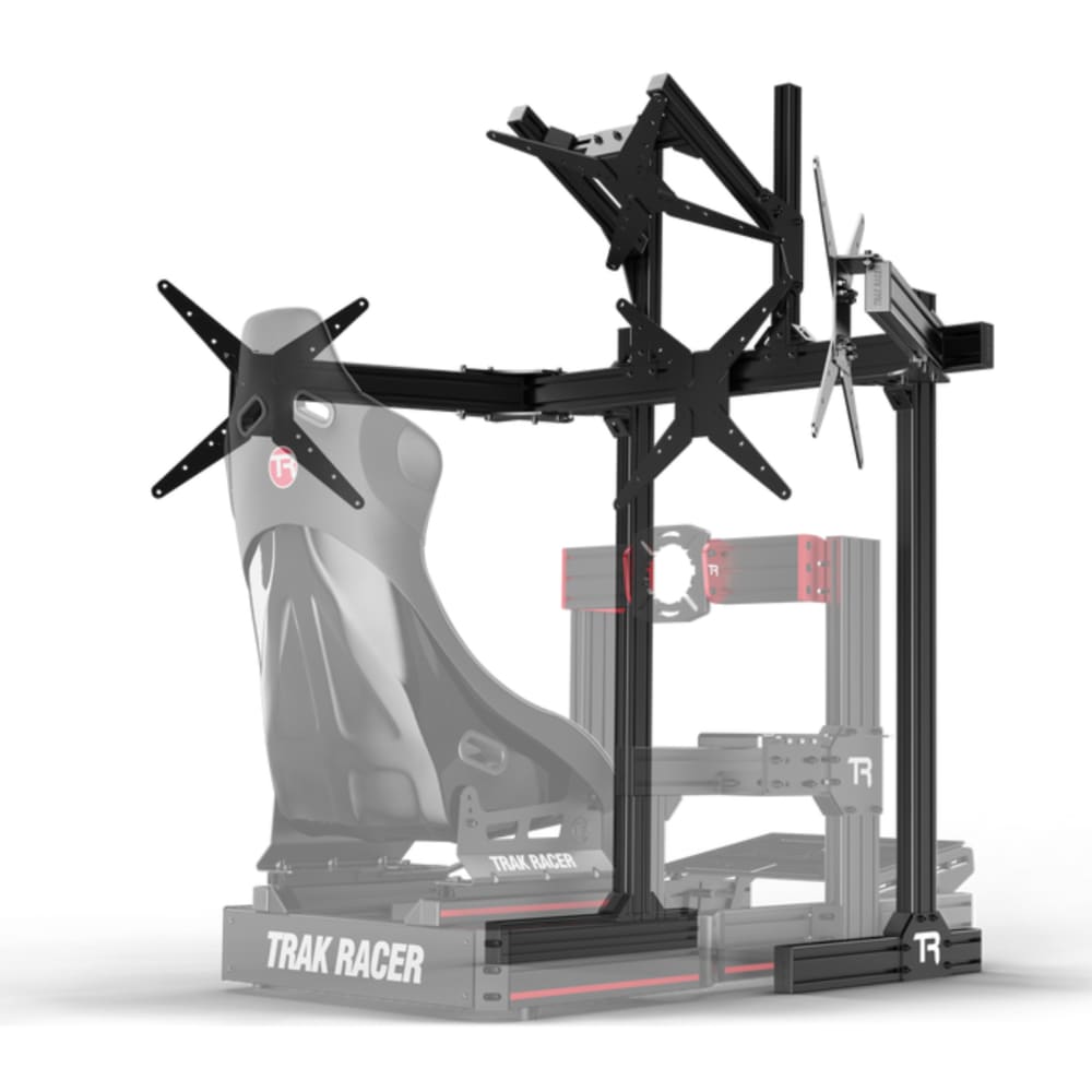 Trak Racer Aluminium Floor Standing Quad Monitor Stand With Vesa Mount Racing Cockpit