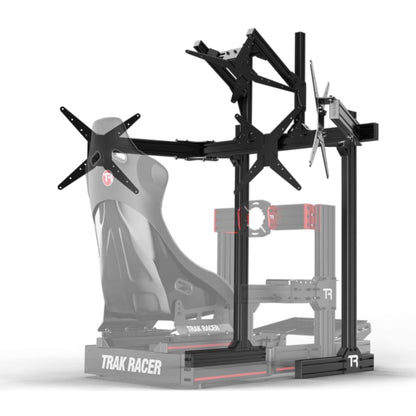 Trak Racer Aluminium Floor Standing Quad Monitor Stand With Vesa Mount Racing Cockpit