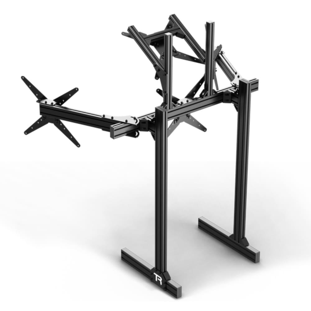 Trak Racer Aluminium Floor Standing Quad Monitor Stand With Vesa Mount Racing Cockpit